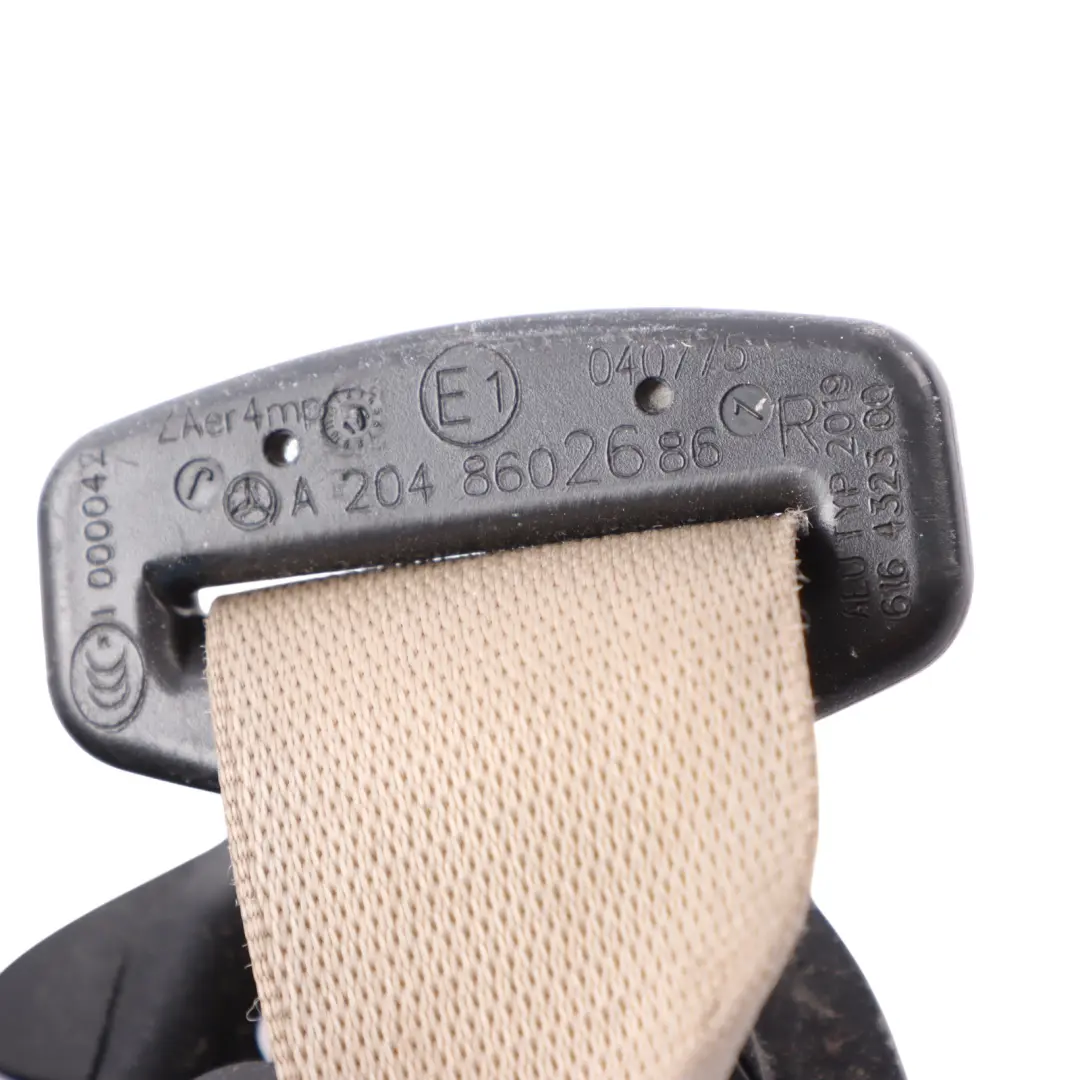 Mercedes W204 Seat Belt Beige Front Right O/S A2048607685