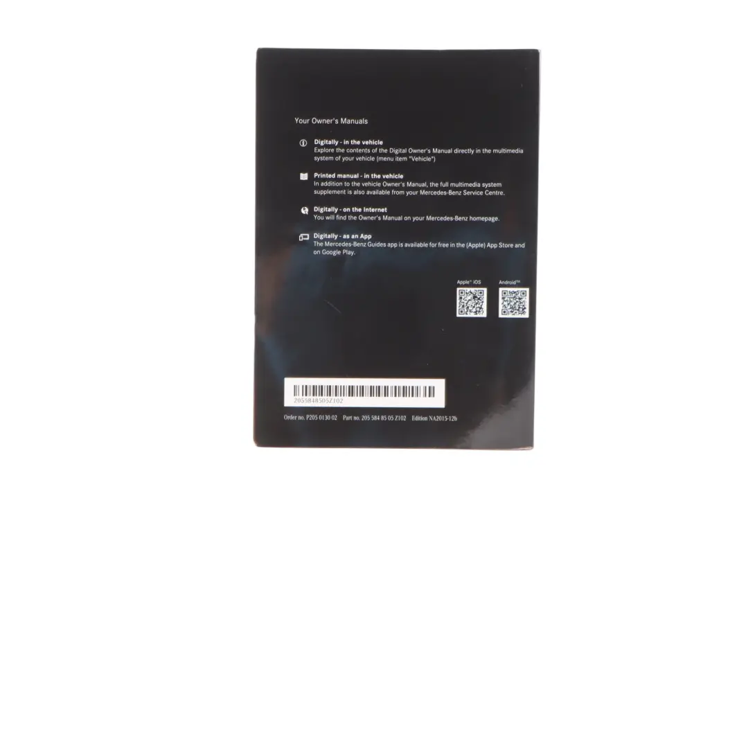 Owner's Handbook Mercedes W204 Instructions Manual Book Booklet A2055848505
