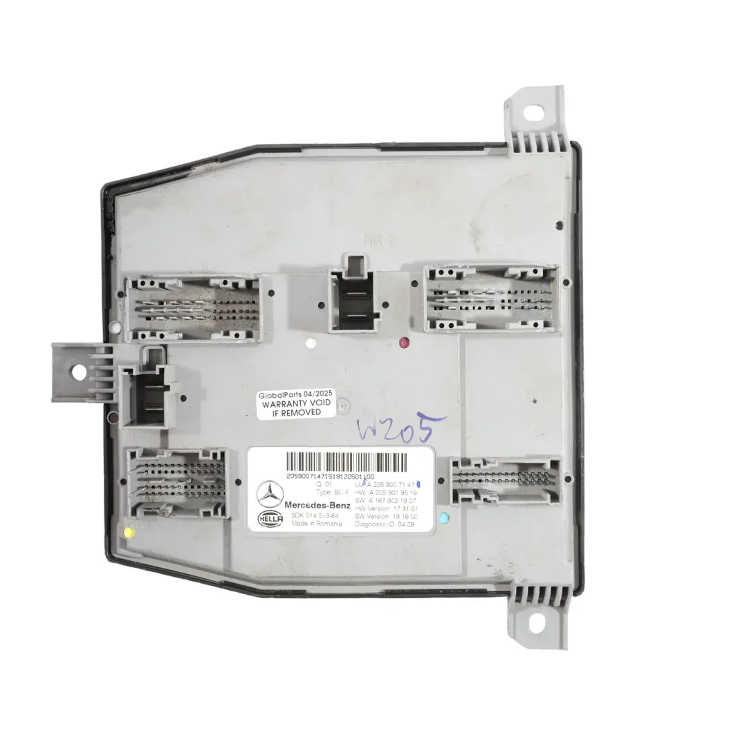 Mercedes C205 Control Body Comfort Module Unit ECU A2059007147