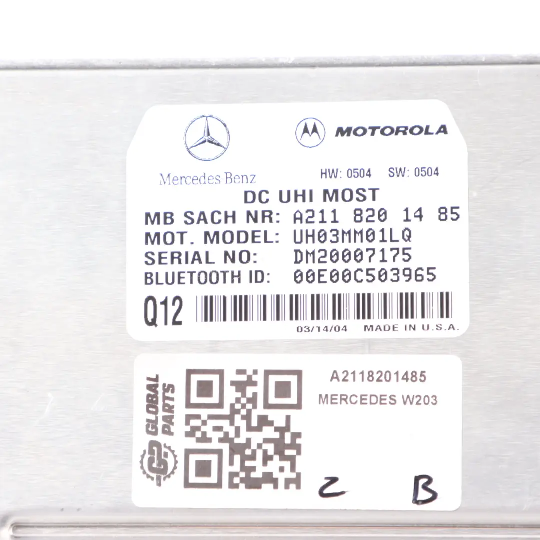 Mercedes W203 Bluetooth Hands-free Mobile Phone Adapter A2118201485