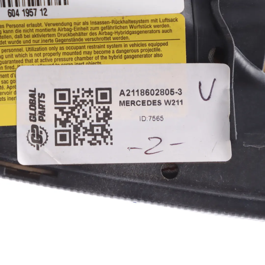 Air Module Mercedes W211 CLS W219 Front SRS Module Right O/S Side A2118602805