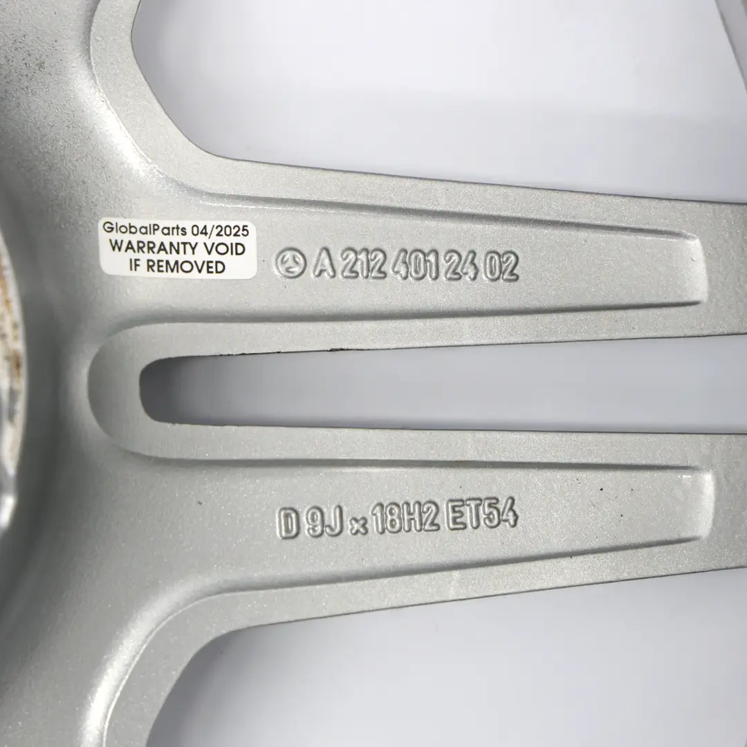 Mercedes W212 Rear Axle Silver Alloy Wheel Rim 18" ET:54 9J A2124012402