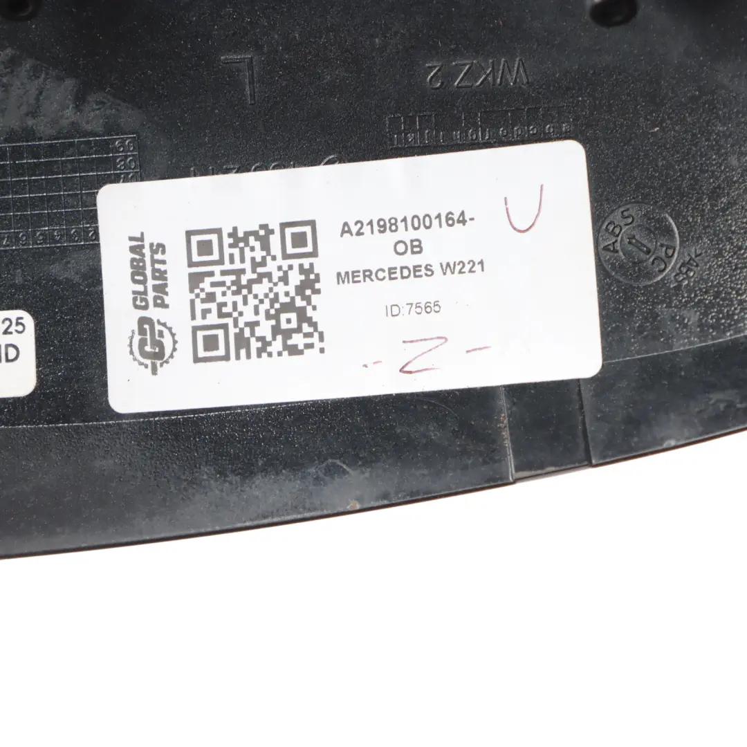 Mercedes W221 Wing Mirror Cap Left N/S Obsidian Black Metallic 197 A2198100164 