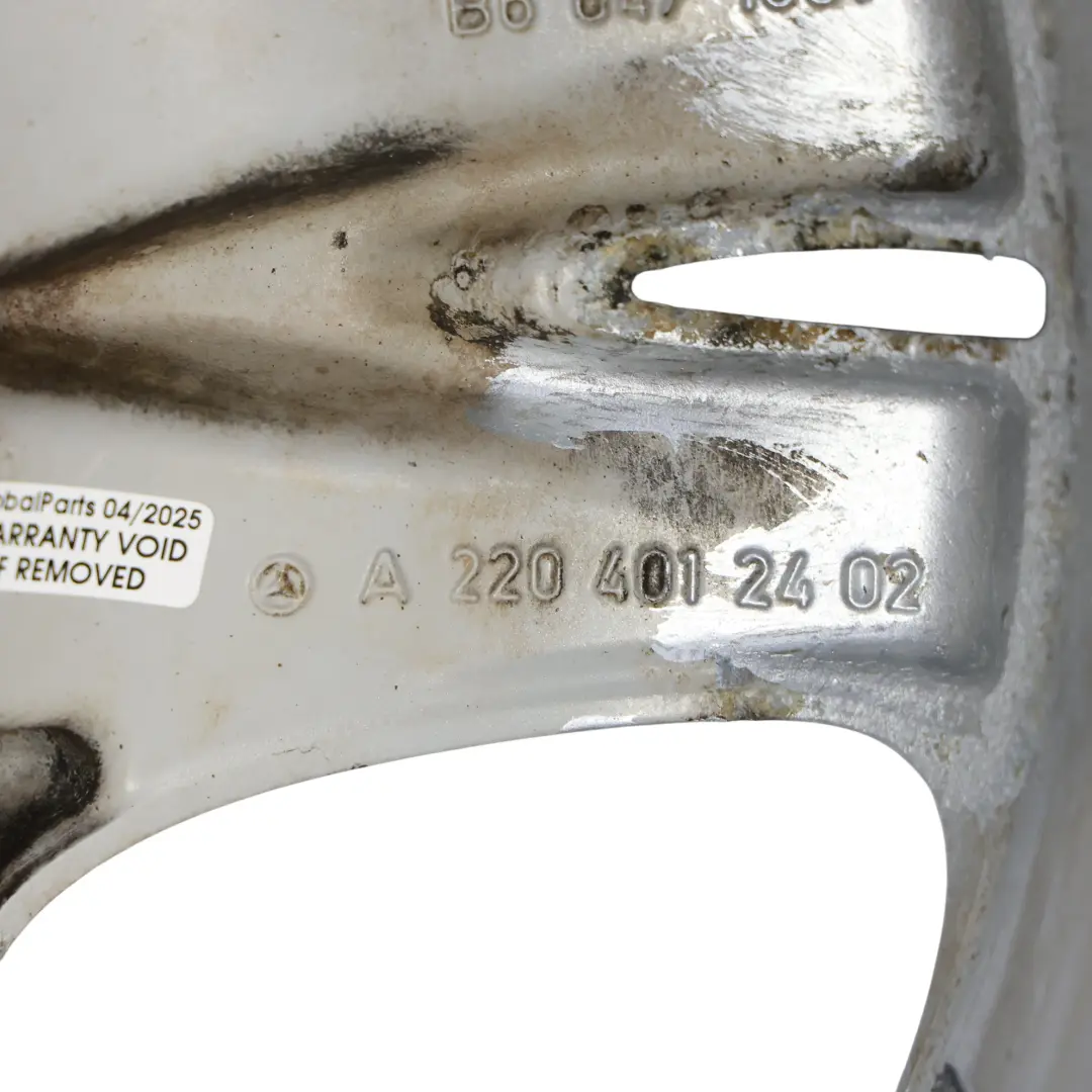 Mercedes W220 Silver Wheel Alloy Rim 17" 7.5J ET:46 5 Double Spoke A2204012402