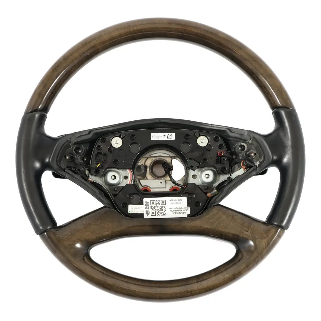 Mercedes CL C216 W221 Black Leather Steering Wheel Wood Ash Black A2214600018