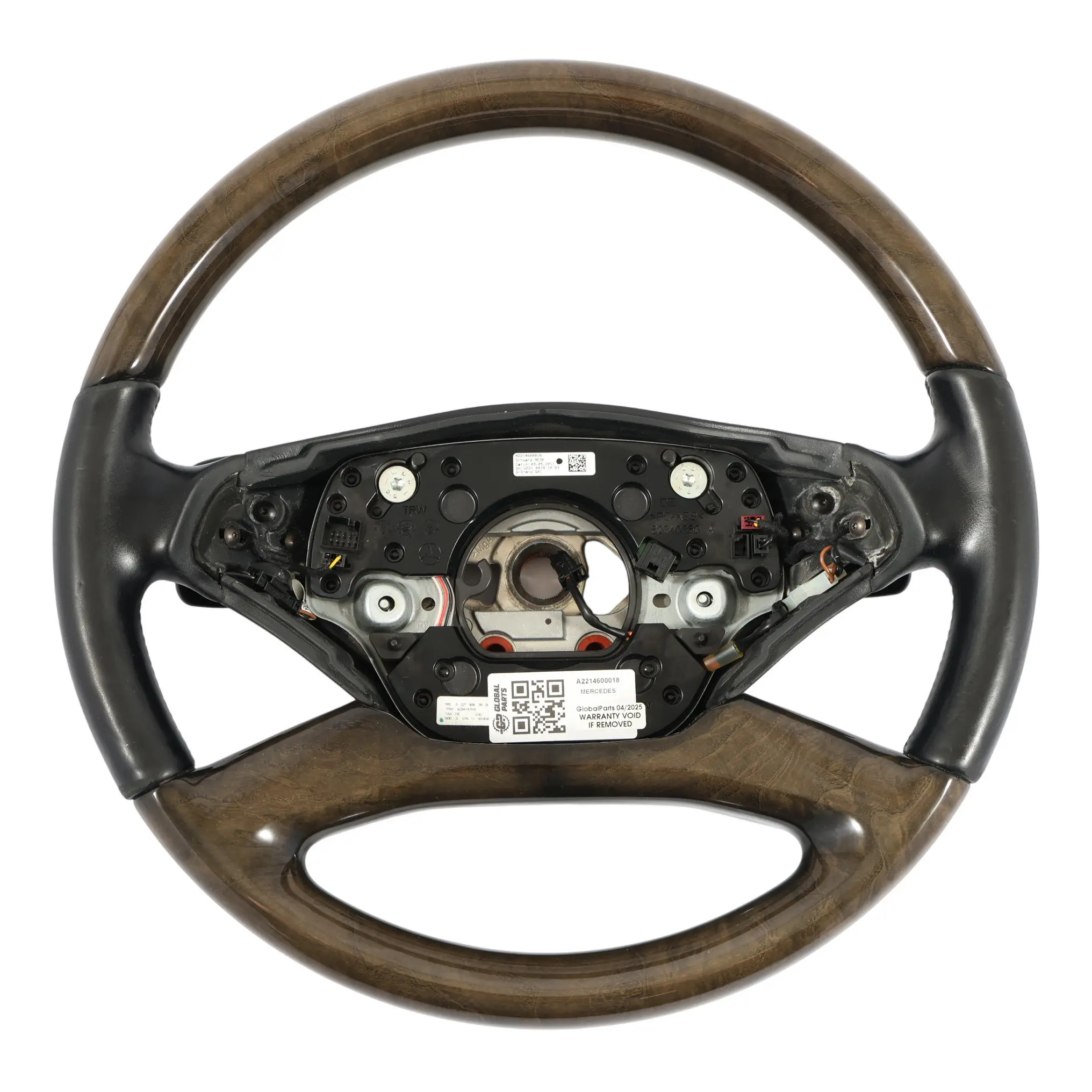 Mercedes CL C216 W221 Black Leather Steering Wheel Wood Ash Black A2214600018