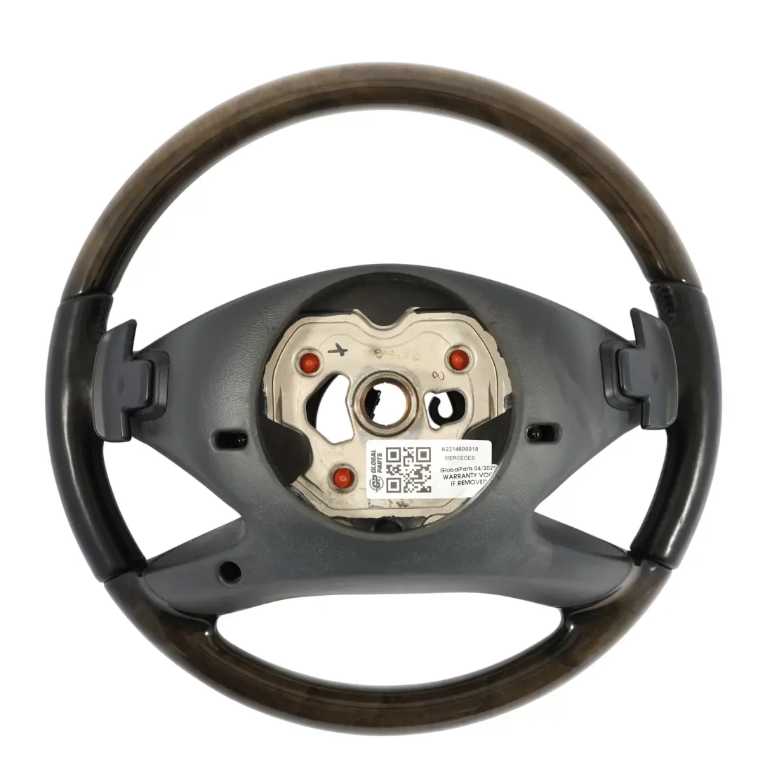 Mercedes CL C216 W221 Black Leather Steering Wheel Wood Ash Black A2214600018