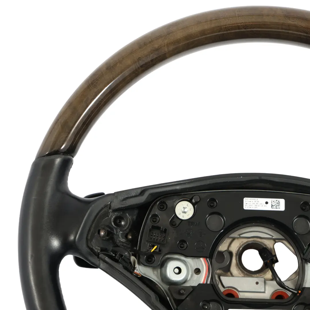 Mercedes CL C216 W221 Black Leather Steering Wheel Wood Ash Black A2214600018
