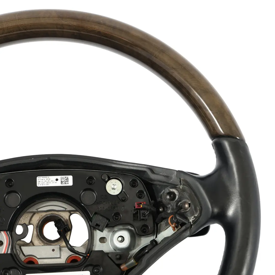 Mercedes CL C216 W221 Black Leather Steering Wheel Wood Ash Black A2214600018