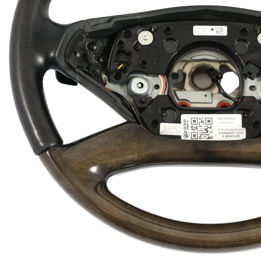 Mercedes CL C216 W221 Black Leather Steering Wheel Wood Ash Black A2214600018