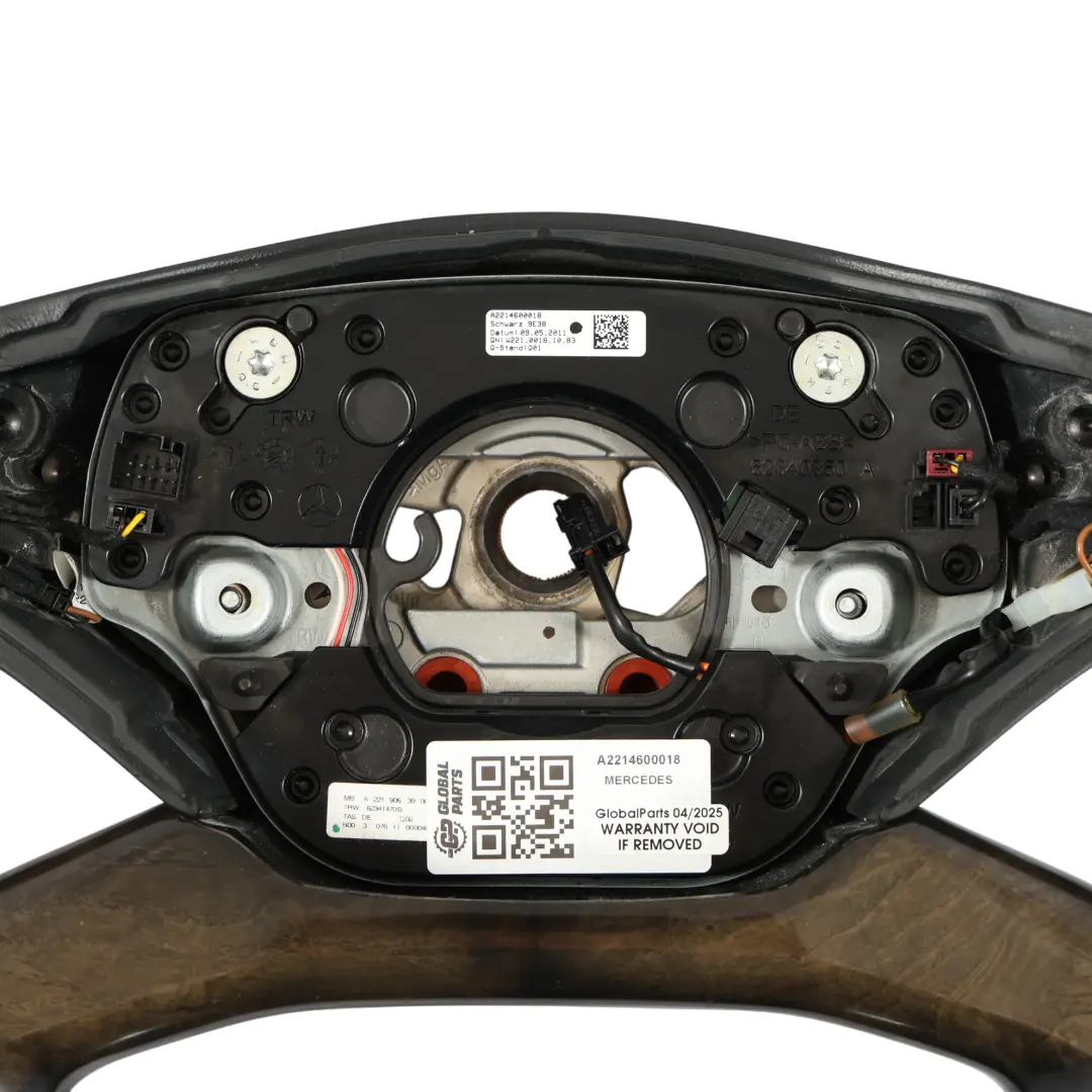 Mercedes CL C216 W221 Black Leather Steering Wheel Wood Ash Black A2214600018
