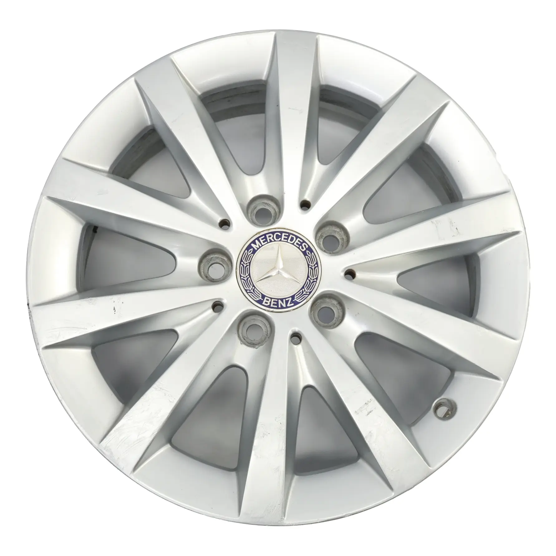 Mercedes W176 W246 Llanta aleación plateada 10 radios 16" ET:49 6,5J A2464010202