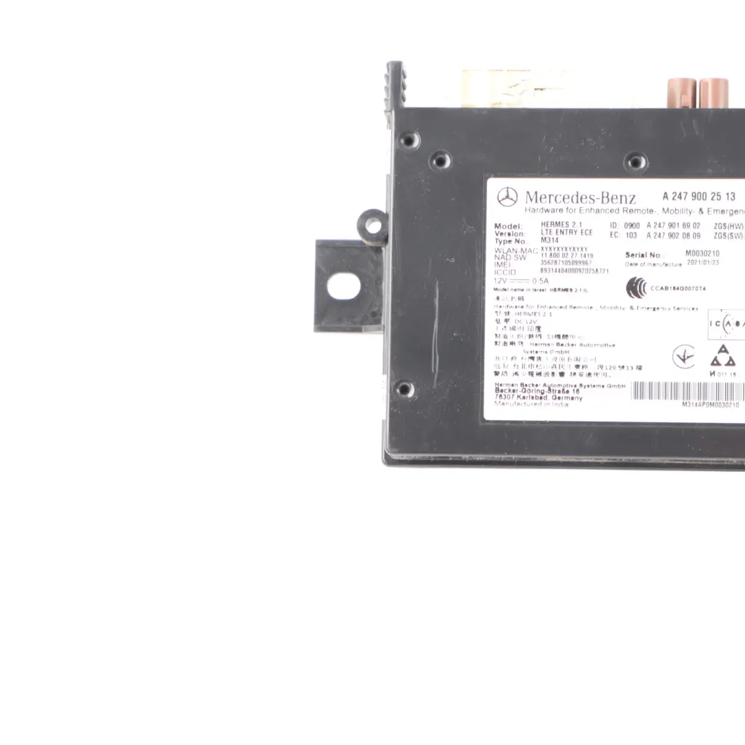 Telematic Control Module Mercedes W447 W907 W910 Telematics Unit A2479002513