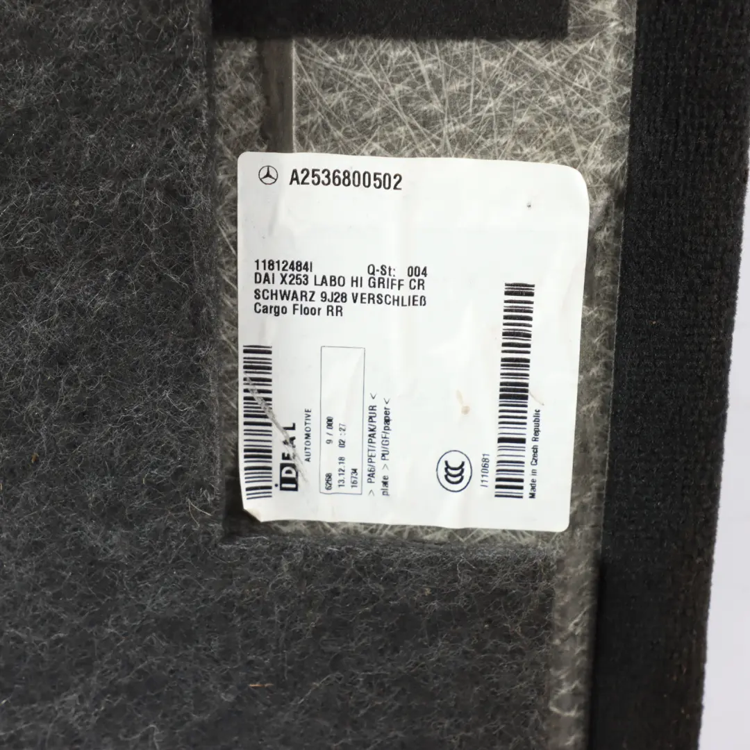 Mercedes X253 Boot Trunk Floor Rear Loading Trim Panel Carpet Black A2536800502