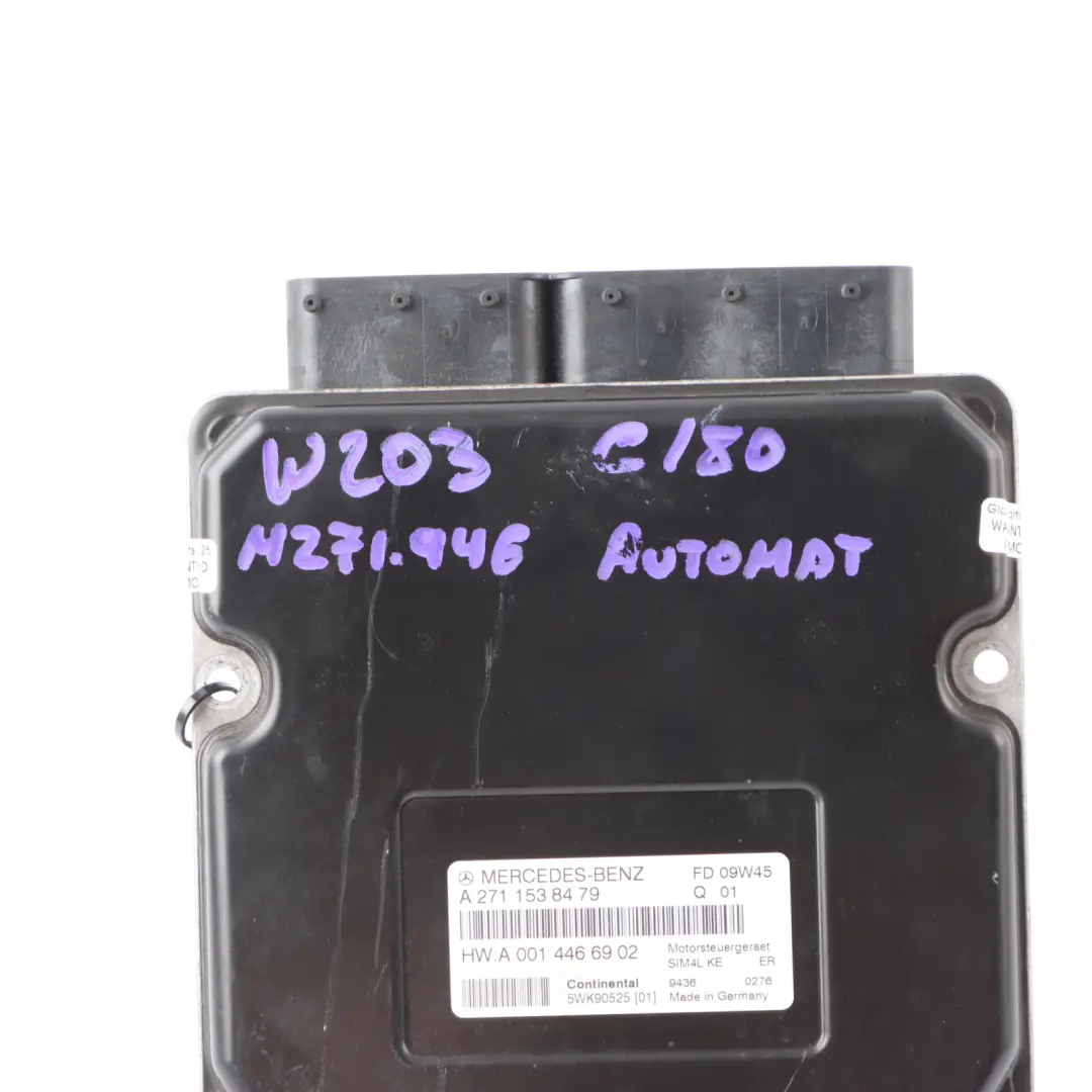 Mercedes W203 C118 M271.946 143HP Engine Control ECU A6121536379 Automatic