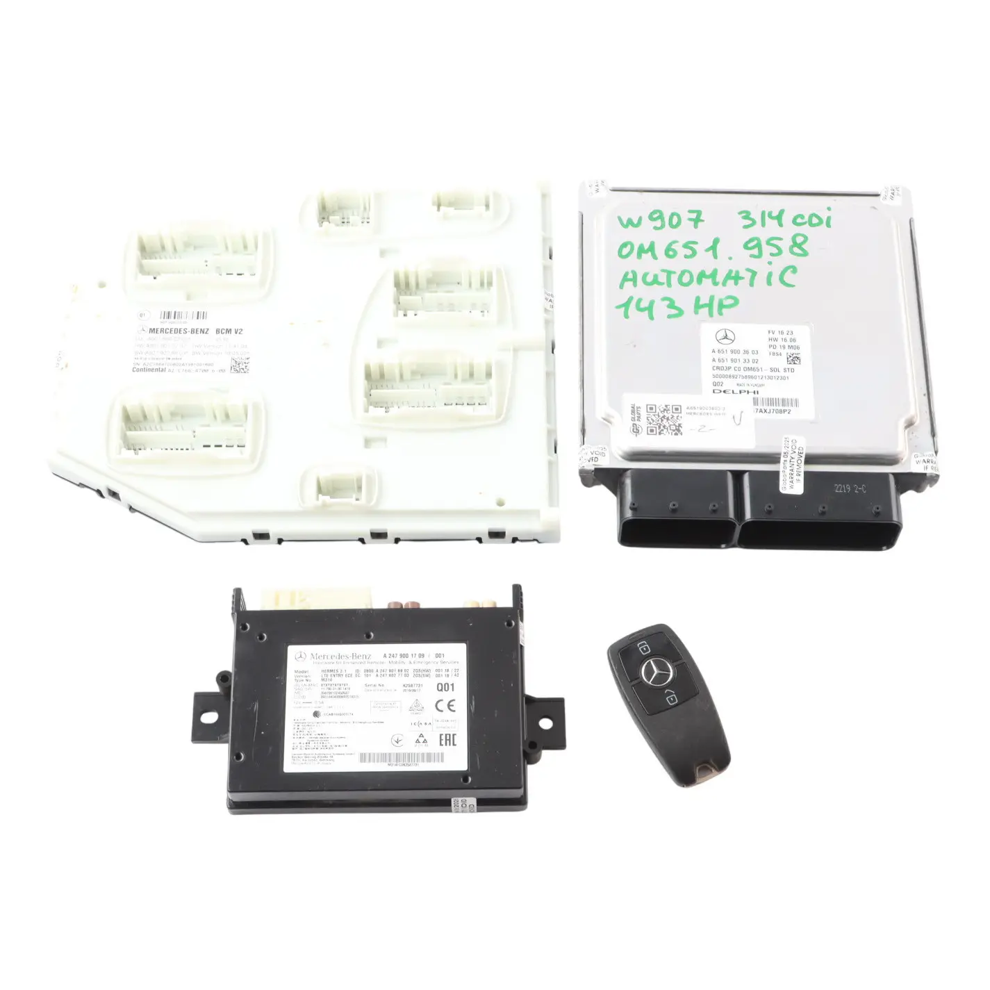 Mercedes Sprinter W910 314 CDI OM651.958 143HP Engine ECU Kit A6519003603 Manual