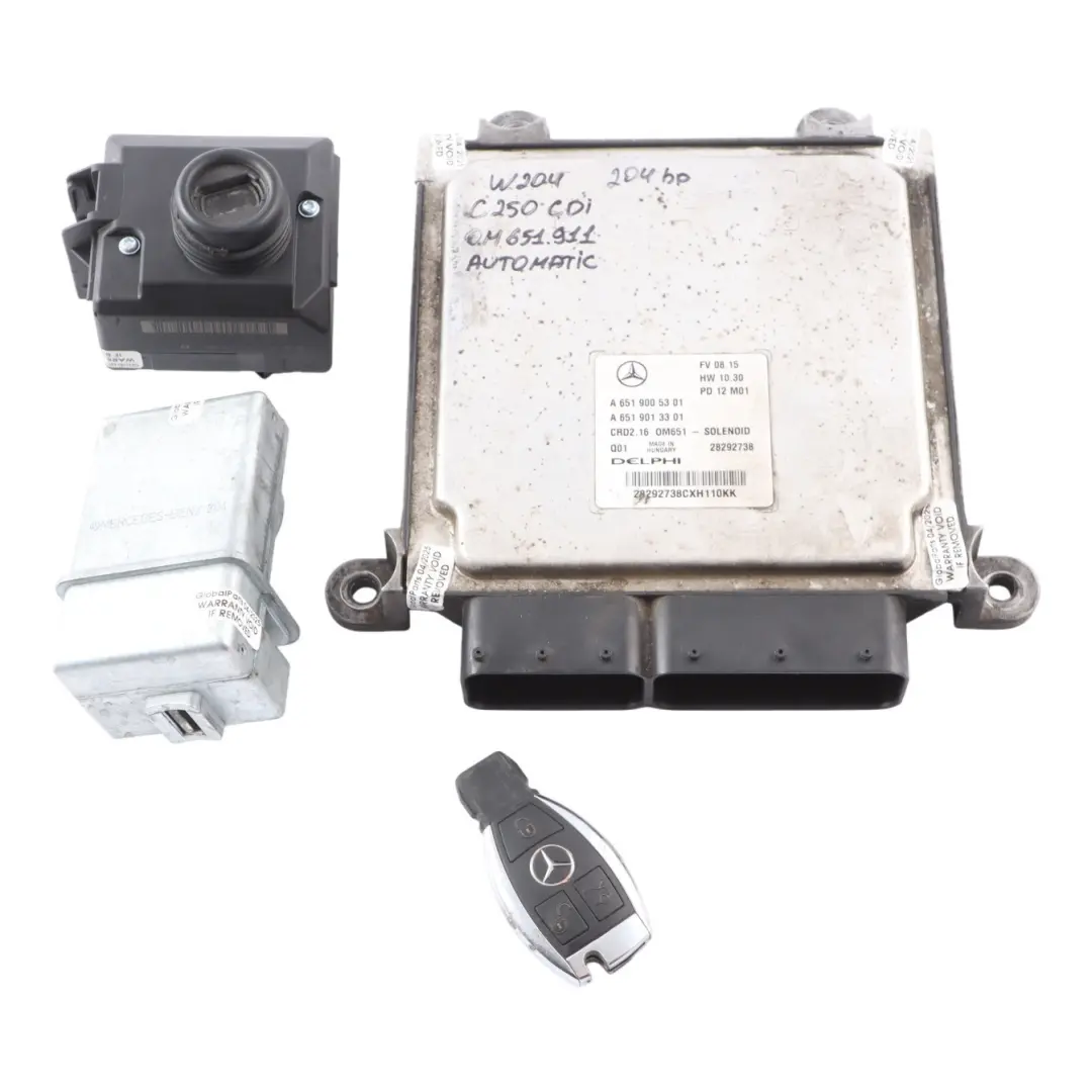 Mercedes W204 C250CDI 204HP OM651.911 Engine ECU Kit A6519005301 Automatic