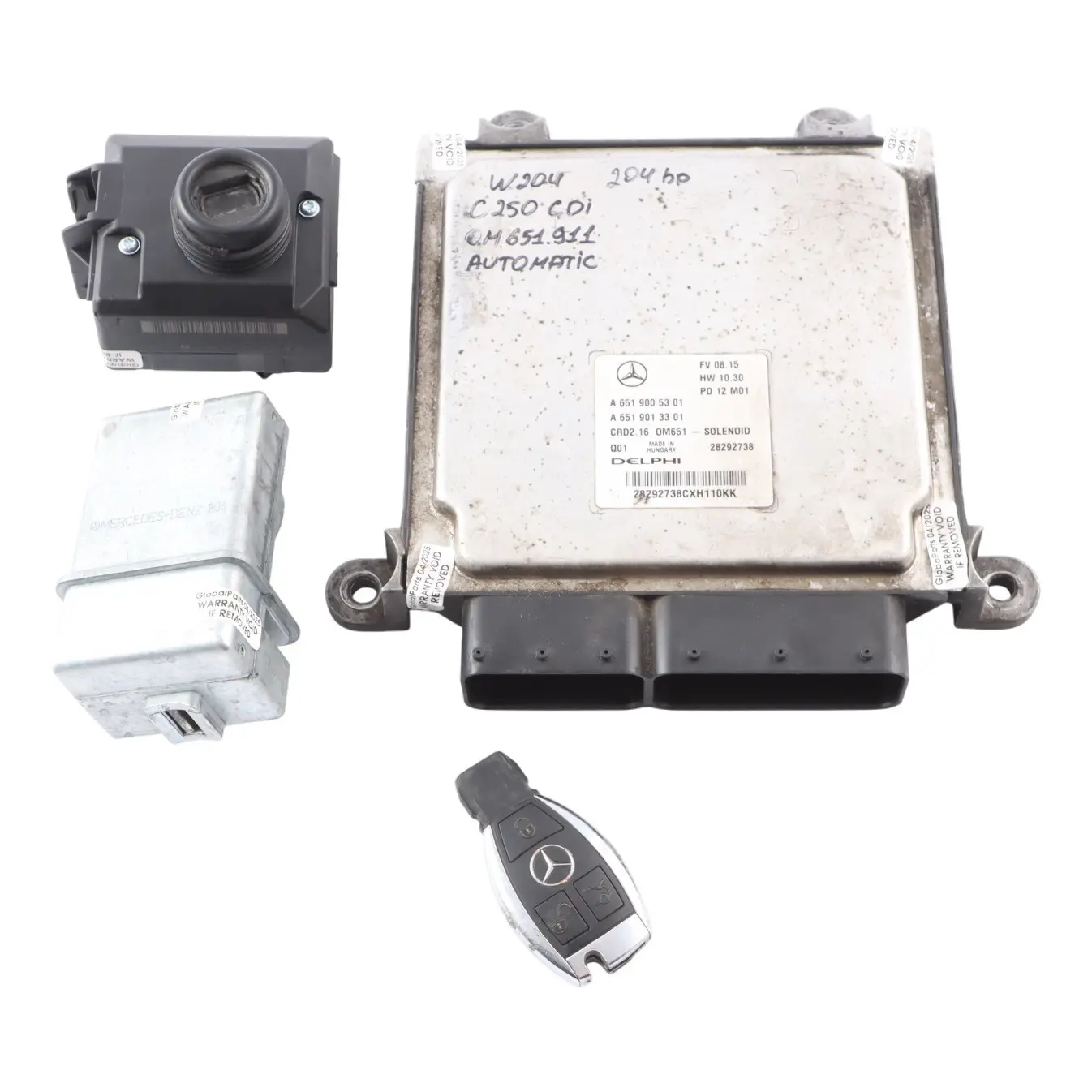 Mercedes W204 C250CDI 204HP OM651.911 Engine ECU Kit A6519005301 Automatic