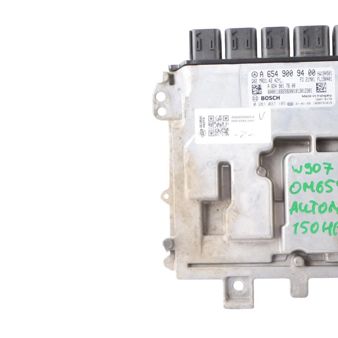 Mercedes W447 W907 W910 150HP OM654.920 Engine Control Module ECU A6549009400