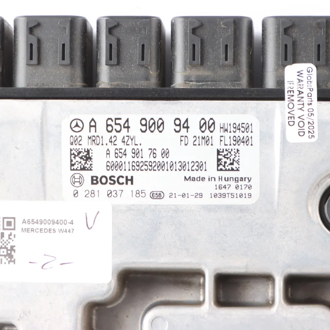 Mercedes W447 W907 W910 150HP OM654.920 Engine Control Module ECU A6549009400