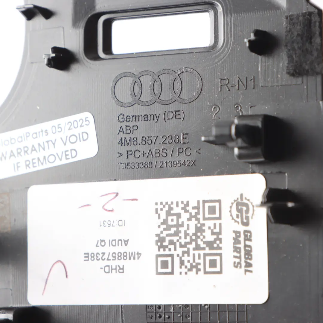 Audi Q7 4M Dashboard Dash Lateral Strip Right O/S Trim Panel Cover 4M8857238E