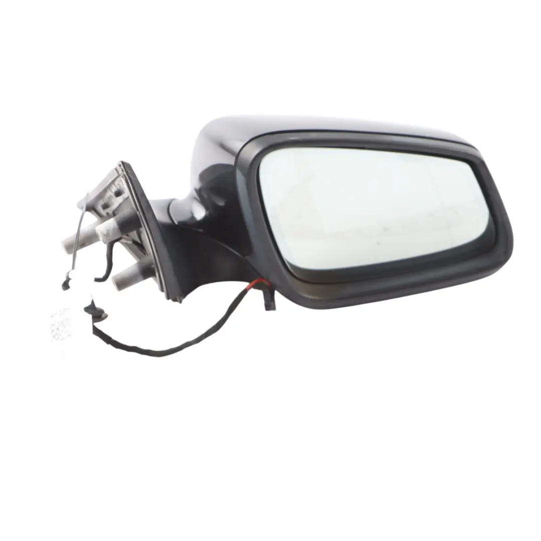 Door Wing Mirror BMW E60 E61 LCI Heated Auto Dip Right O/S Black Sapphire - 475