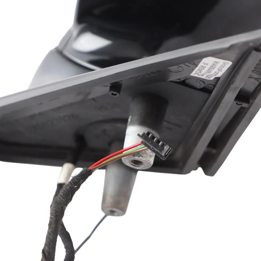 Door Wing Mirror BMW E60 E61 LCI Heated Auto Dip Right O/S Black Sapphire - 475