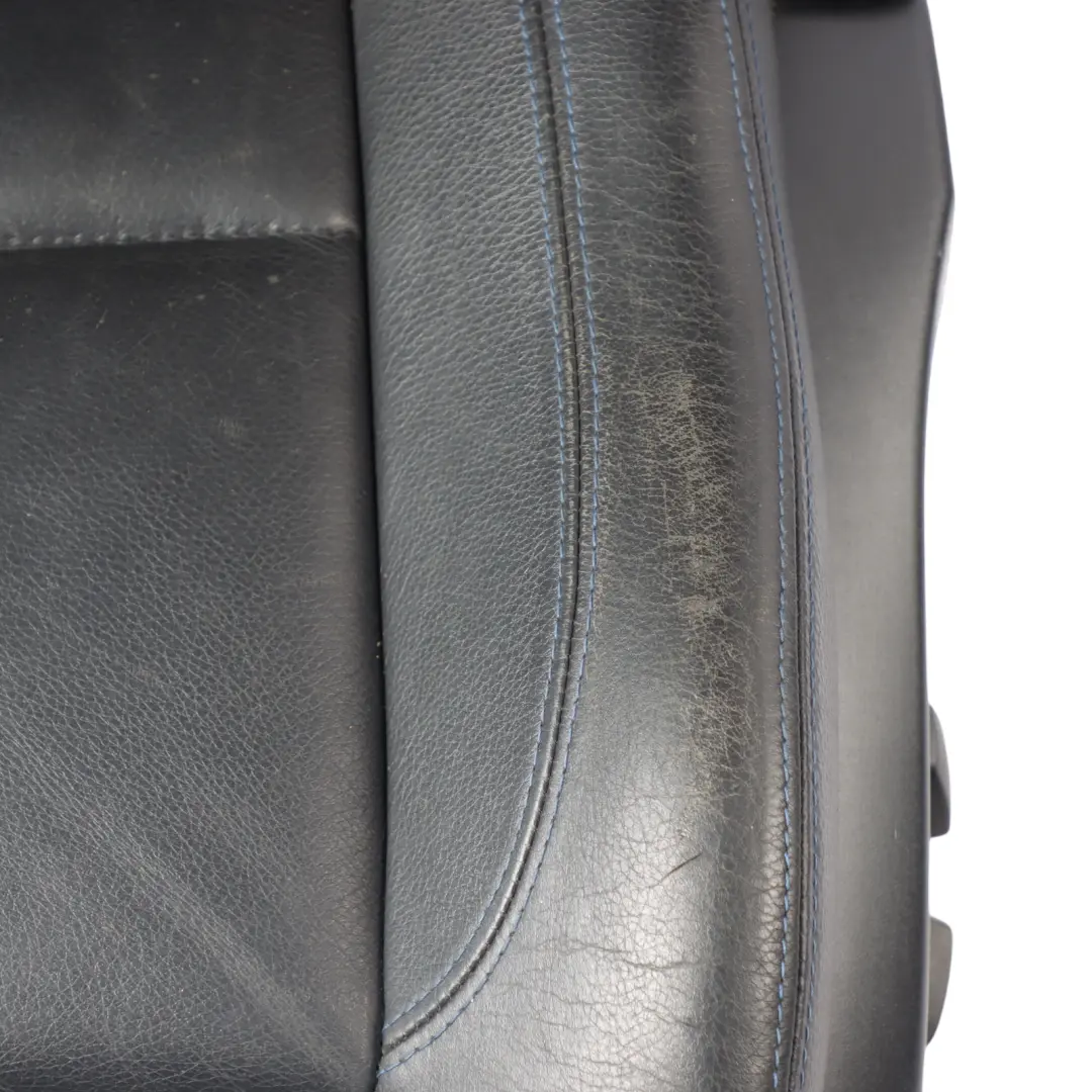 BMW E93 LCI M Sport Seat Front Left N/S Memory Black Leather Blue Stitching