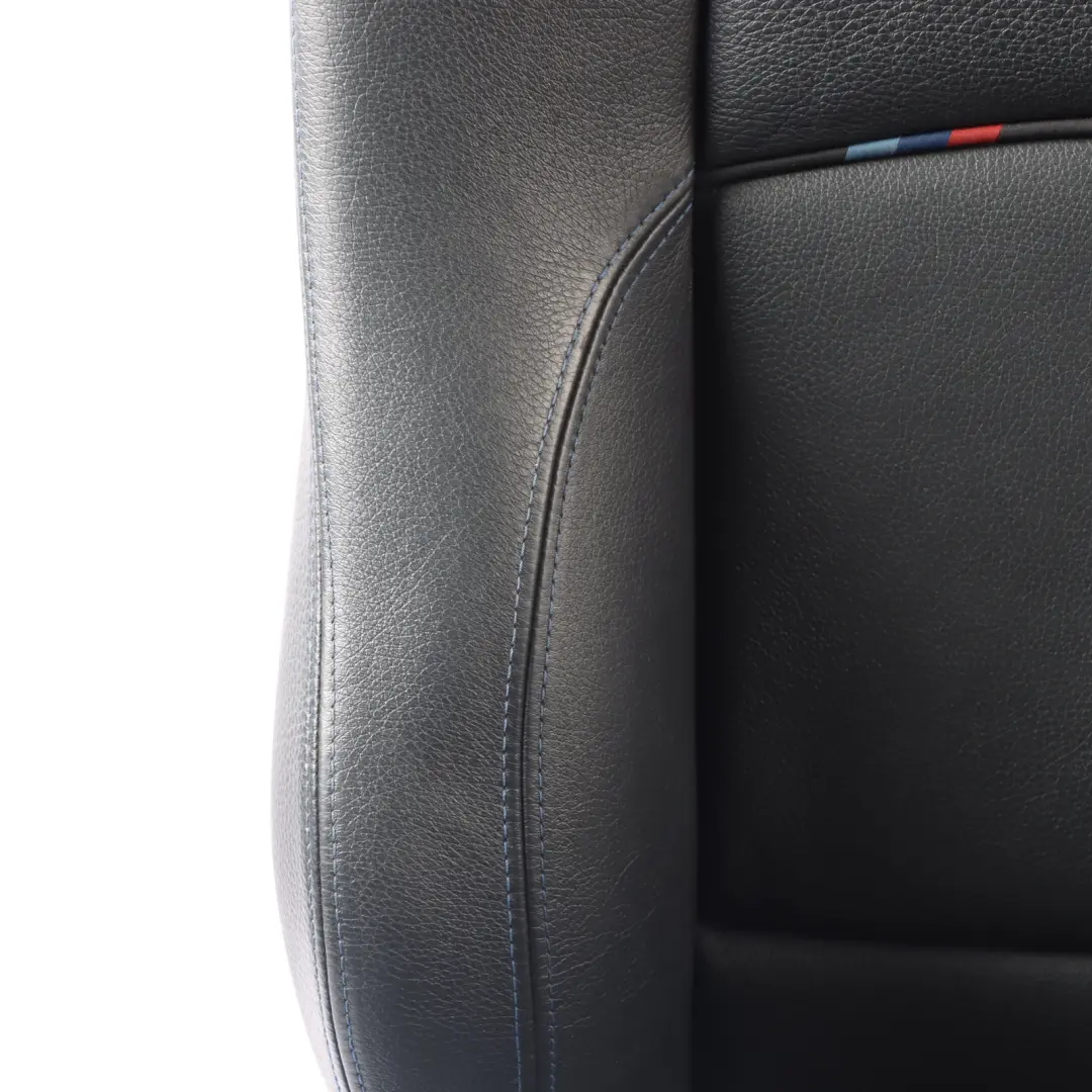 BMW E93 LCI M Sport Seat Front Left N/S Memory Black Leather Blue Stitching