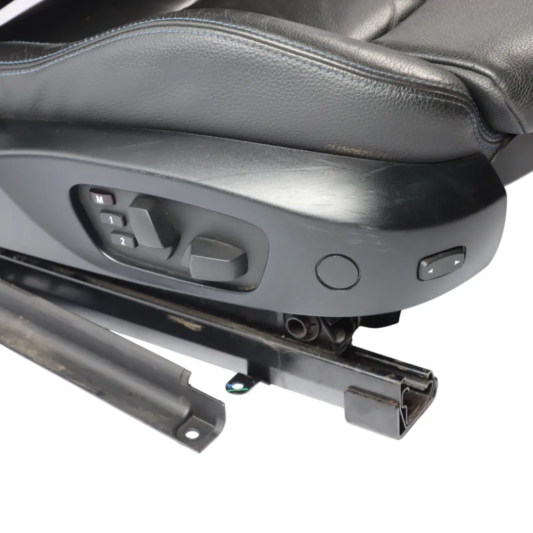 BMW E93 LCI M Sport Seat Front Right O/S Memory Black Leather Blue Stitching