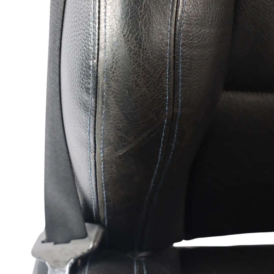 BMW E93 LCI M Sport Seat Front Right O/S Memory Black Leather Blue Stitching