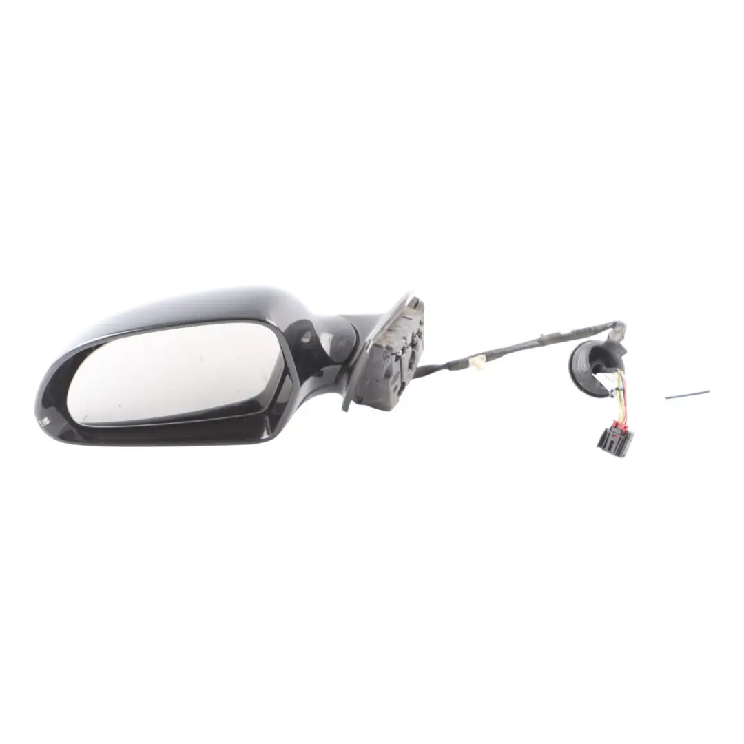 Audi A3 8P Door Wing Mirror Glass Left N/S Brilliant Black Metallic - Y9B 