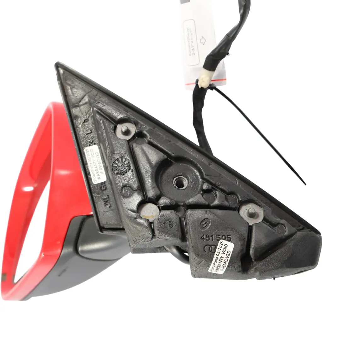Audi A3 8P Door Wing Mirror Glass Left N/S Brilliant Red - Y3J