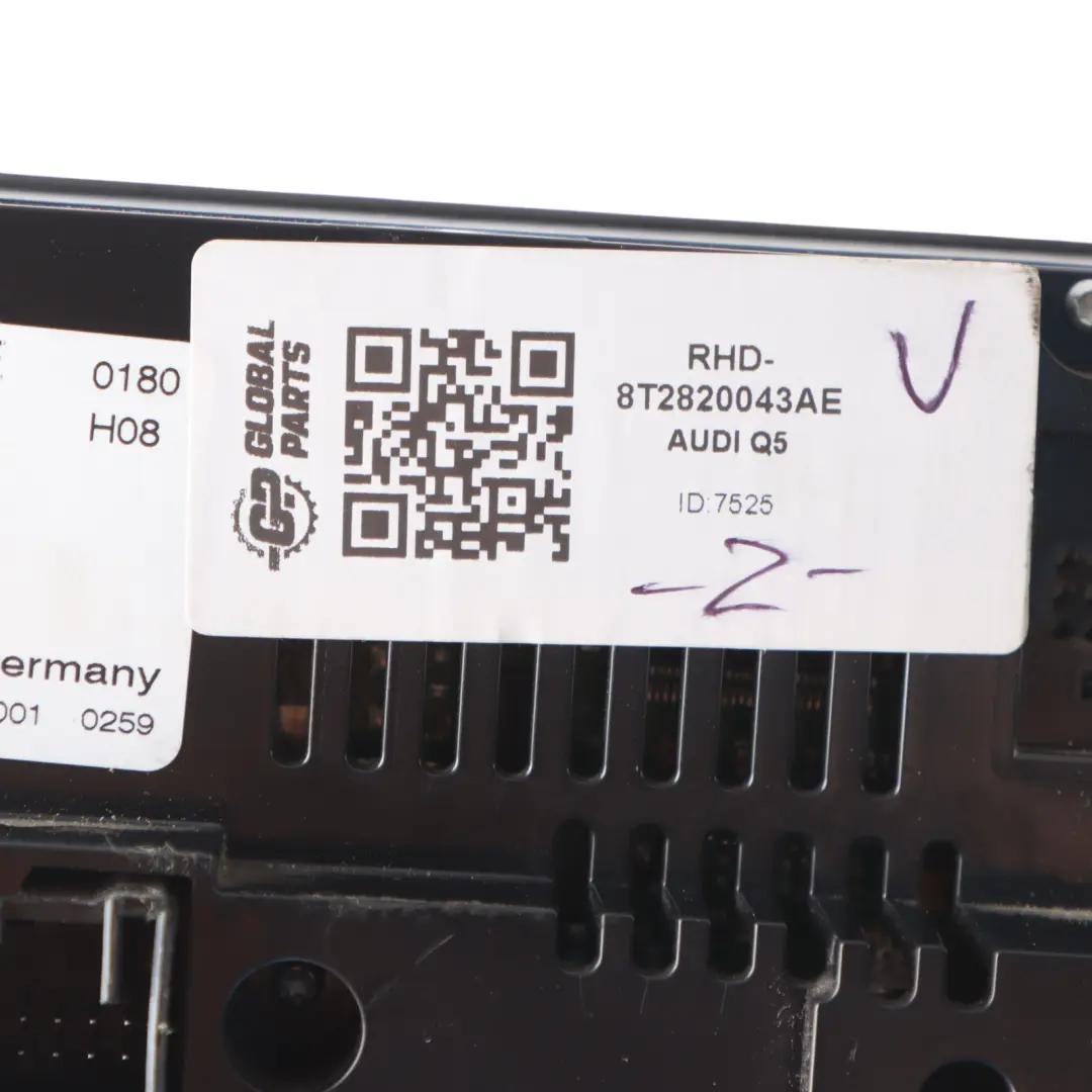 Heater Climate Panel Audi A5 8T Q5 8R Control Air Conditioning Unit  - SKU RHD-8T2820043AE - Part number 8T2820043AE