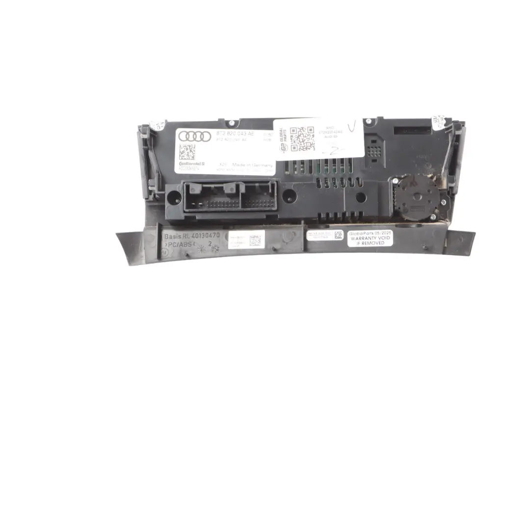 Heater Climate Panel Audi A5 8T Q5 8R Control Air Conditioning Unit  - SKU RHD-8T2820043AE - Part number 8T2820043AE