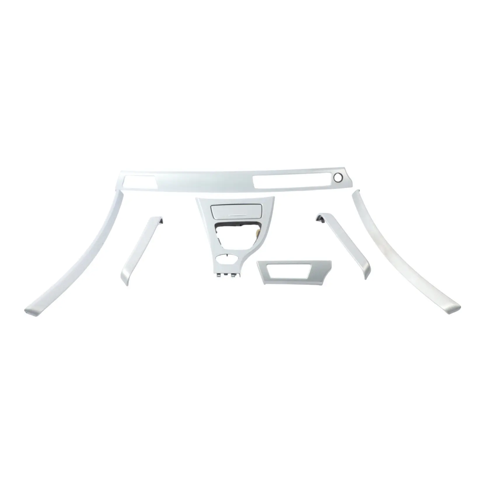 BMW E90 E91 Set Cover Dash Trim Strip Console Aluminium Glacier Silber