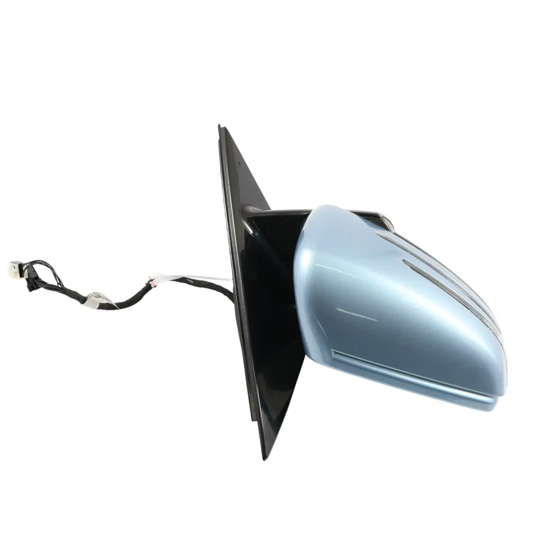 Mercedes W212 Door Wing Mirror Glass Right O/S Indigolite Blue Metallic - 230