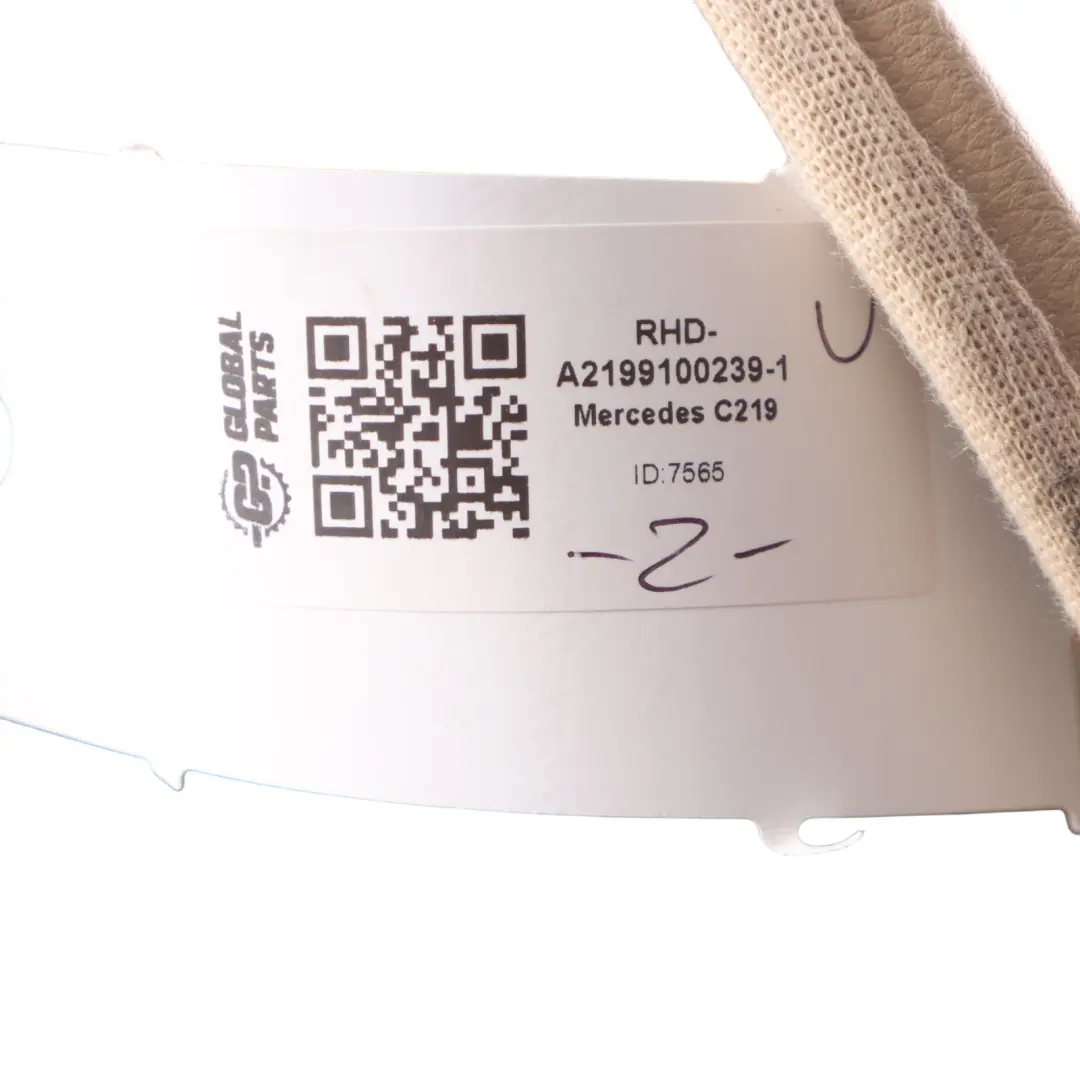 Mercedes CLS W219 Seat Backrest Trim Cover Front Right O/S Panel Leather Beige