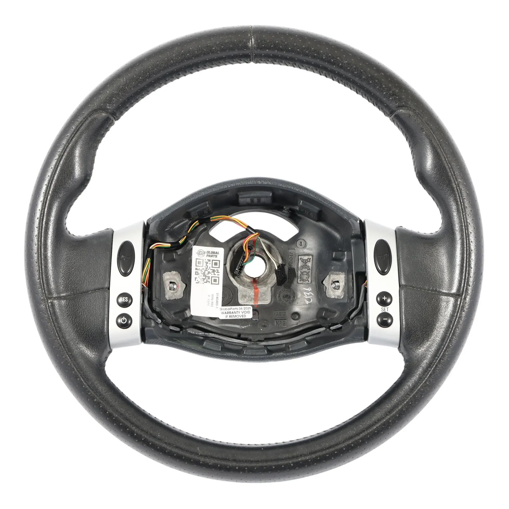 Mini Cooper R50 R52 2 Spoke Black Leather Steering Wheel Multifunctional