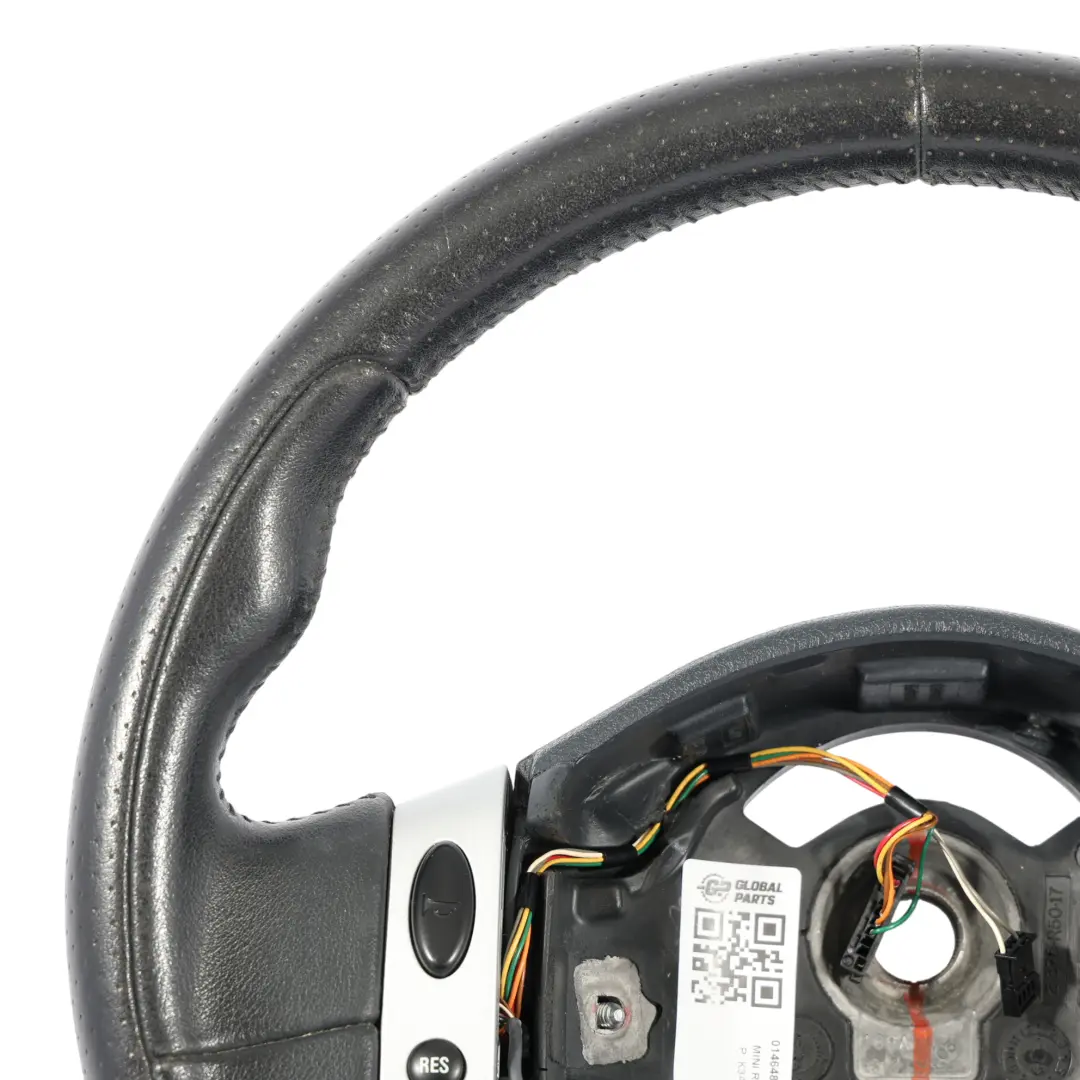 Mini Cooper R50 R52 Volant À 2 Branches En Cuir Noir Multifonctionnel