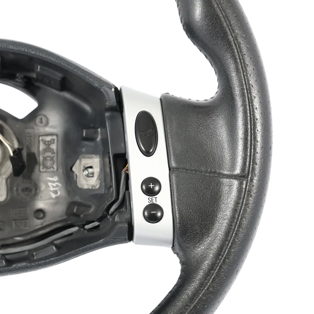 Mini Cooper R50 R52 Volant À 2 Branches En Cuir Noir Multifonctionnel