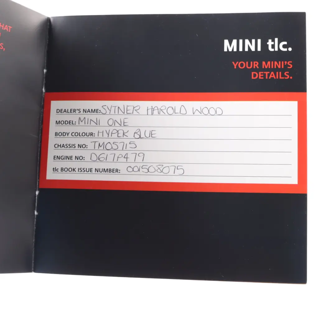 Owner's Handbook Mini R50 R52 R53 Instructions Manual Book Set Pouch Case Wallet  - SKU 0159123-3 - Part number 0159123