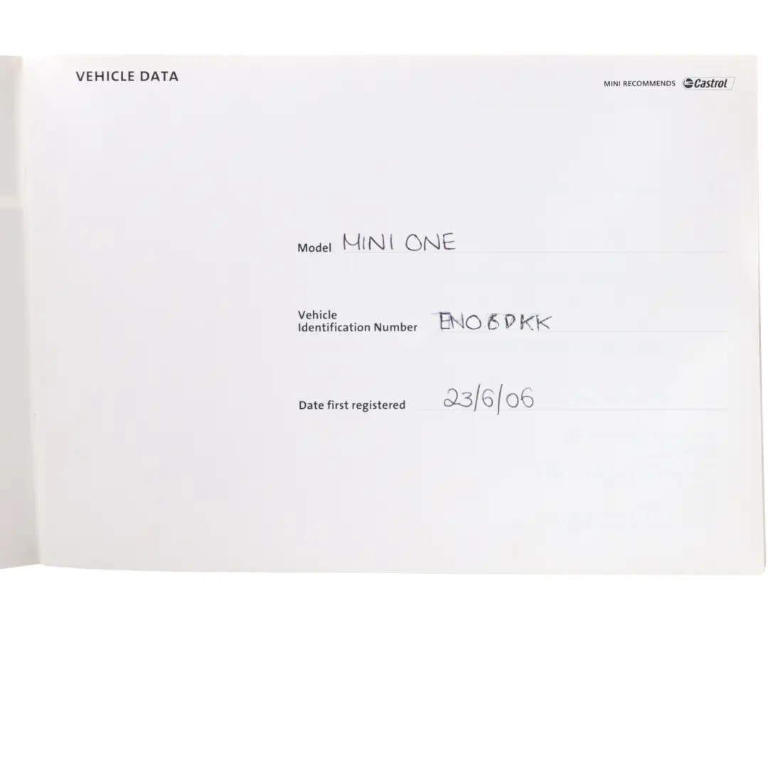 Owner's Handbook Mini R50 R52 R53 Instructions Manual Book Set Pouch Case Wallet  - SKU 0159123-3 - Part number 0159123