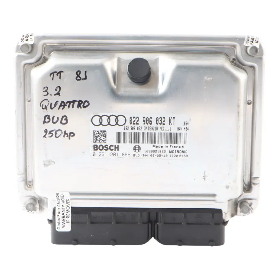 Audi TT 8J 3.2 FSI BUB Quattro 250HP Engine Control Unit ECU 022906032KT Manual