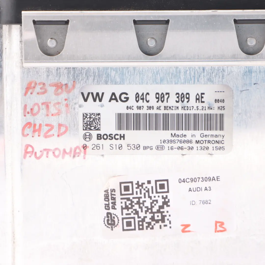 Audi A3 8V 1.0 TFSI CHZD 115HP Quattro Engine ECU 04C907309AE Automatic