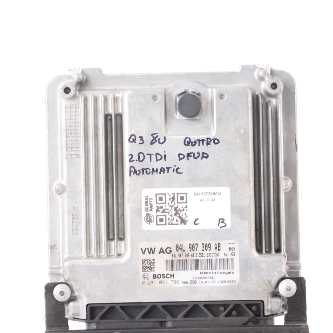 Audi Q3 8U 2.0 TDI DFUA 184HP Quattro Engine Control ECU 04L907309AB Automatic 