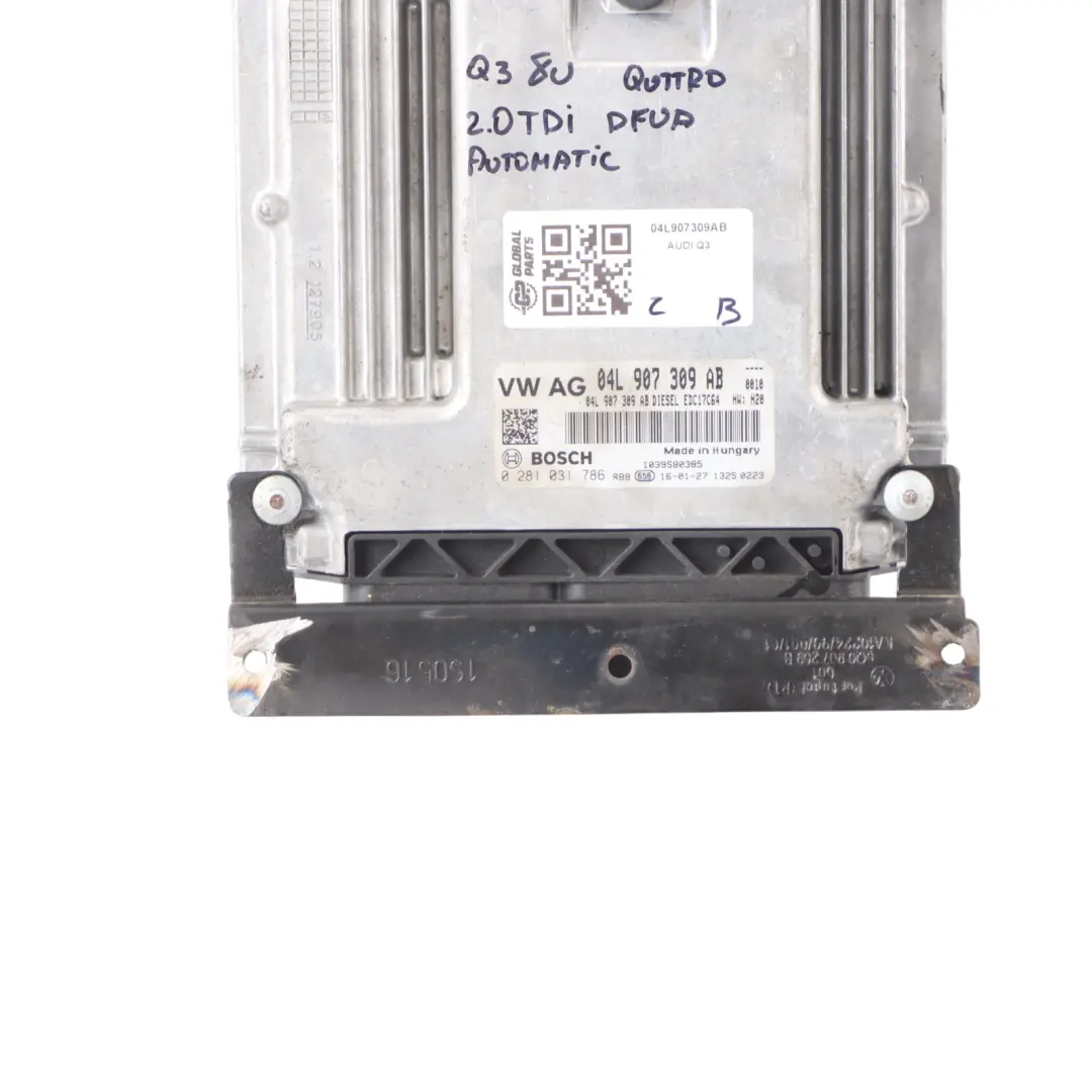Audi Q3 8U 2.0 TDI DFUA 184HP Quattro Engine Control ECU 04L907309AB Automatic 