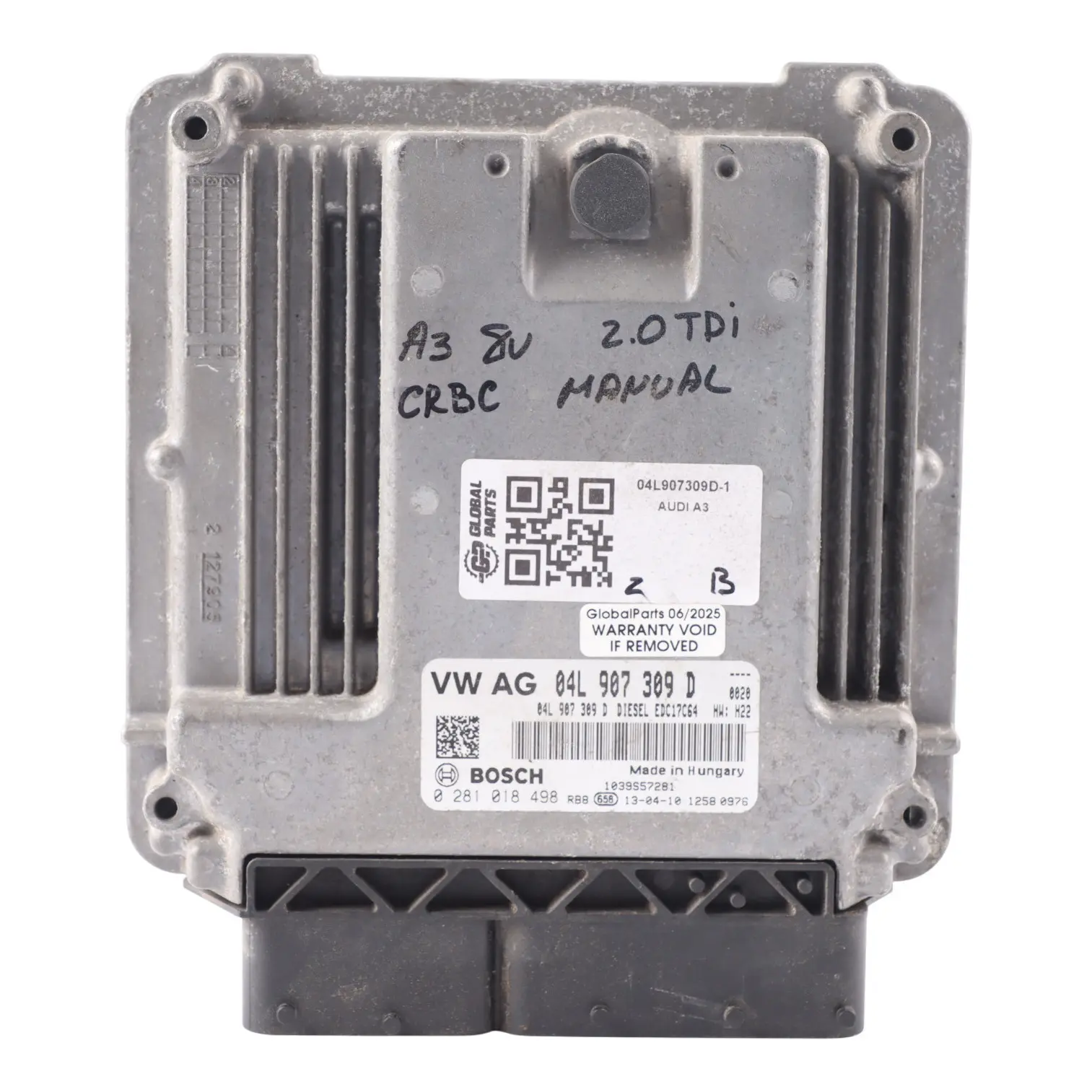 Audi A3 8V 2.0 TDI CRBC 150HP Engine Control Module Unit ECU 04L907309D Manual