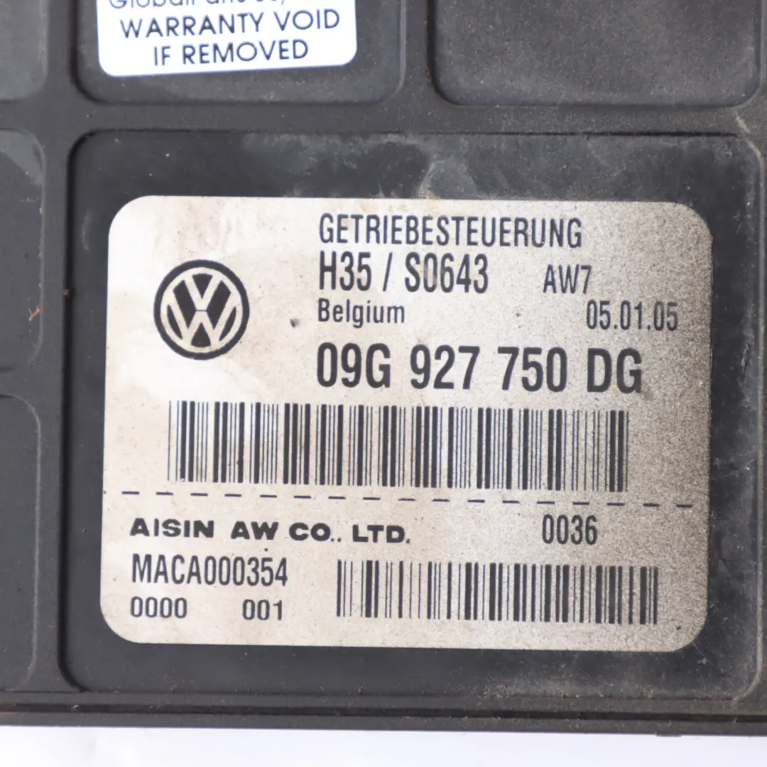 Gearbox Control Module Unit ECU Audi A3 8P Automatic - SKU 09G927750DG - Part number 09G927750DG