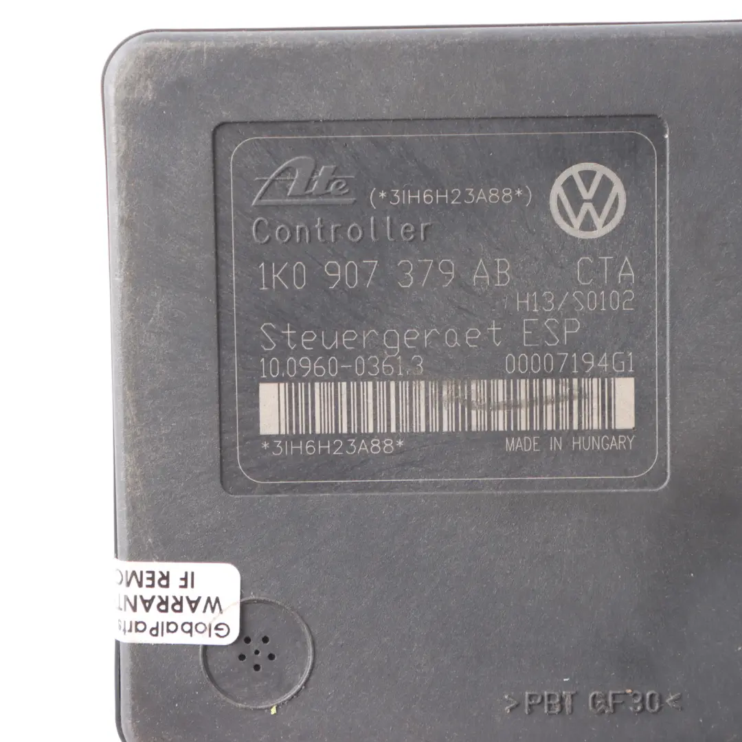 Audi A3 8P ABS Pump Hydraulic Brake Pump Control Module 1K0907379AB